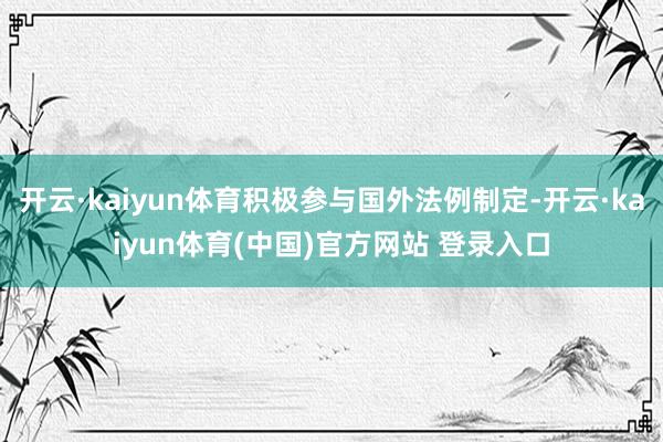 开云·kaiyun体育积极参与国外法例制定-开云·kaiyun体育(中国)官方网站 登录入口