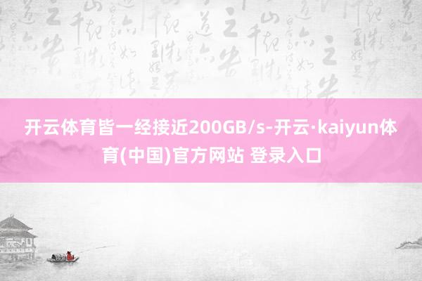 开云体育皆一经接近200GB/s-开云·kaiyun体育(中国)官方网站 登录入口