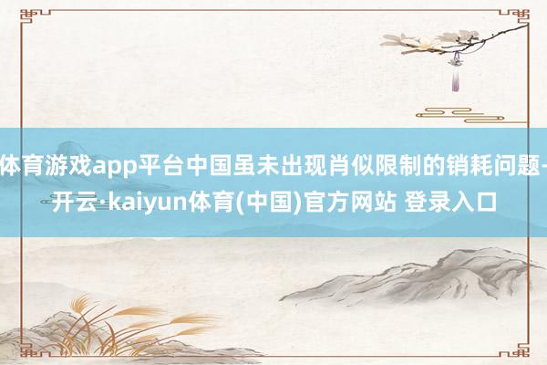 体育游戏app平台中国虽未出现肖似限制的销耗问题-开云·kaiyun体育(中国)官方网站 登录入口