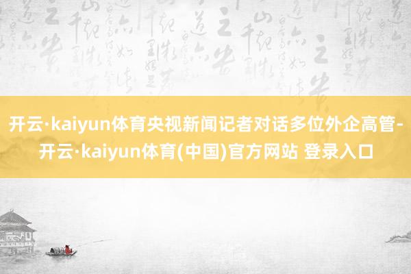 开云·kaiyun体育央视新闻记者对话多位外企高管-开云·kaiyun体育(中国)官方网站 登录入口